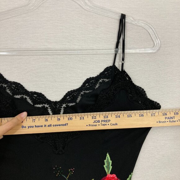 Vintage Sue Wong Silk Beaded Red Rose Embroidered Lace Maxi Dress size 6 Y2K - Picture 7 of 13